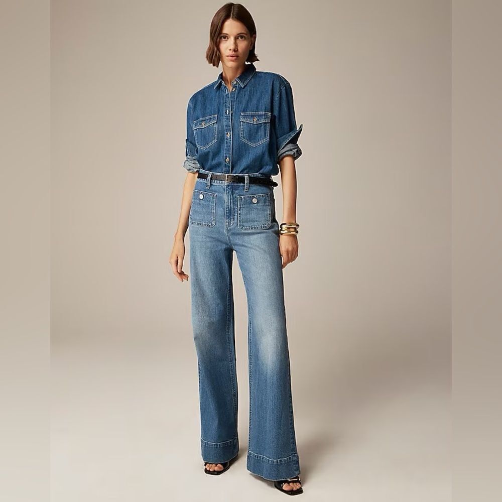 NWT J CREW Full-length slim-wide jean in 1996 semi-stretch - Picture 3 of 13